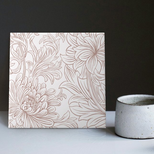 William Morris Chrysanthemum Pattern Ceramic Tile (Creator Uploaded)