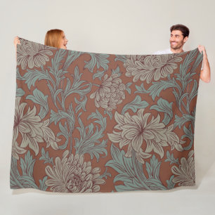 William Morris Chrysanthemum Pattern Fleece Blanke Blanket