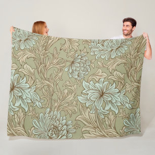 William Morris Chrysanthemum Pattern Fleece Blanke Blanket