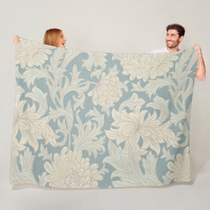 William Morris Chrysanthemum Pattern Fleece Blanket
