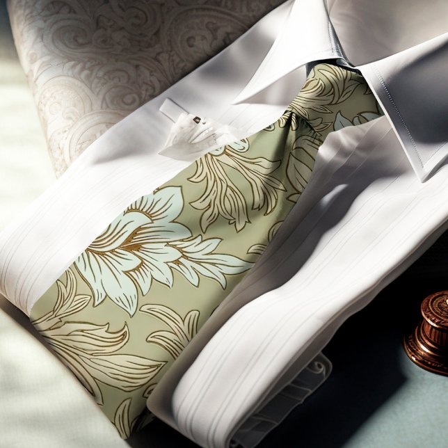William Morris Chrysanthemum Pattern Neck Tie (Creator Uploaded)