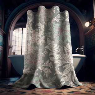 William Morris Chrysanthemum Pattern Shower Curtai
