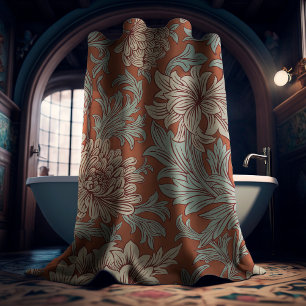 William Morris Chrysanthemum Pattern Shower Curtai