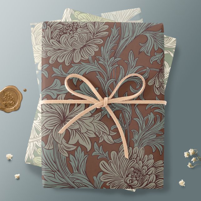 William Morris Chrysanthemum Pattern Wrapping Pape Wrapping Paper Sheet (Creator Uploaded)