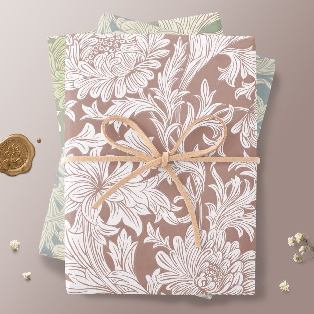 William Morris Chrysanthemum Pattern Wrapping Pape Wrapping Paper Sheet (Creator Uploaded)