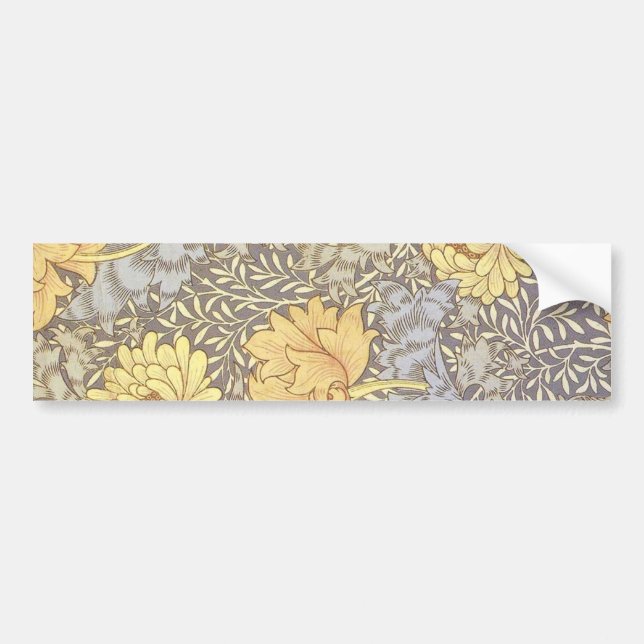 William Morris Chrysanthemum Pretty Flower Bumper Sticker (Front)
