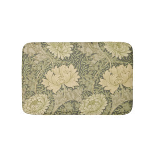 William Morris Chrysanthemum Sage Flower Bath Mat