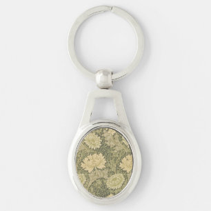 William Morris Chrysanthemum Sage Flower Keychain