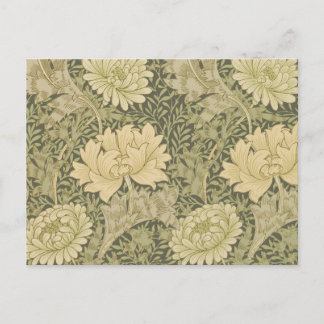 William Morris Chrysanthemum Sage Flower Postcard