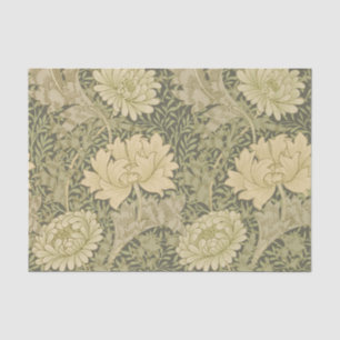 William Morris Chrysanthemum Sage Flower Tissue Paper