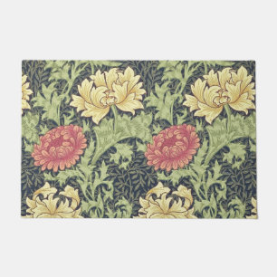 William Morris Chrysanthemum Vintage Floral Art Doormat