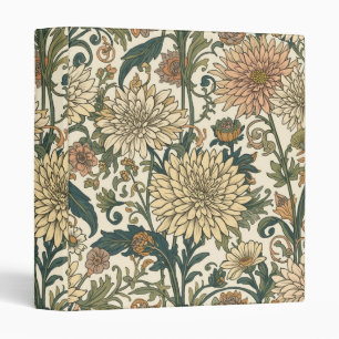 William Morris Chrysanthemums Floral Art Nouveau  Binder