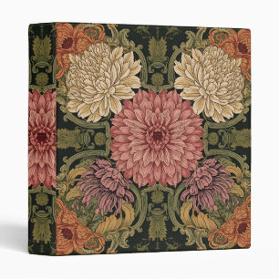 William Morris Chrysanthemums Floral Art Nouveau Binder