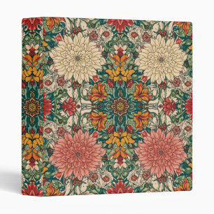 William Morris Chrysanthemums Floral Art Nouveau  Binder