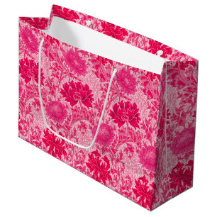 William Morris Chrysanthemums, Fuchsia Pink Large Gift Bag