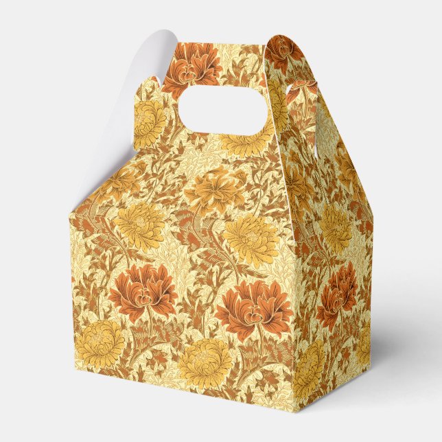 William Morris Chrysanthemums, Mustard Gold Favor Box (Front Side)