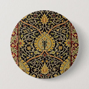 William Morris Classic Carpet Art Print Design 3 Inch Round Button