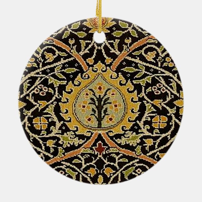 William Morris Classic Carpet Art Print Design Ceramic Ornament (Back)