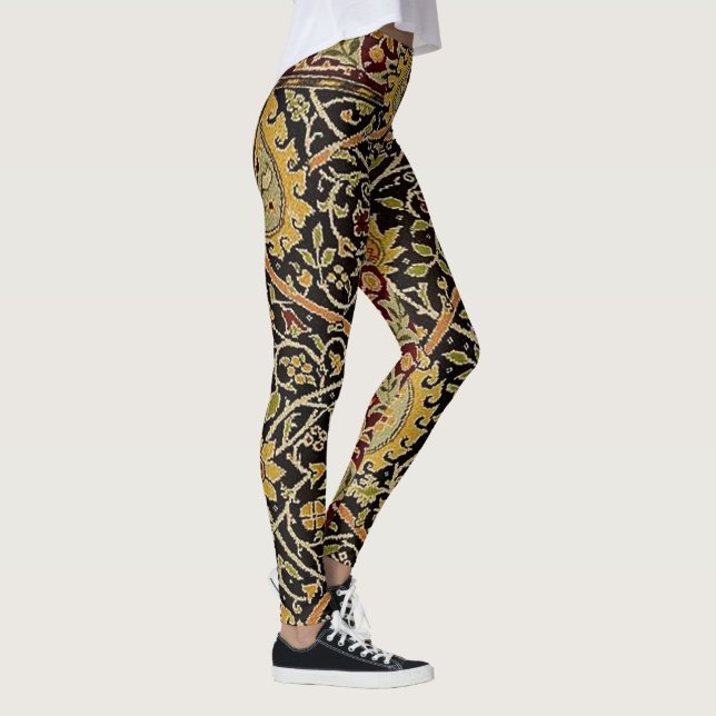 William Morris Classic Carpet Art Print Design Leggings (Right)