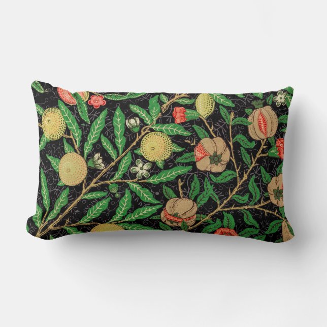 William Morris Classic Floral Outdoor  Lumbar Pillow (Front)