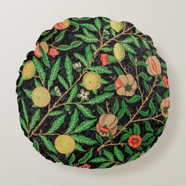 William Morris Classic Floral Outdoor  Round Pillow (Front)