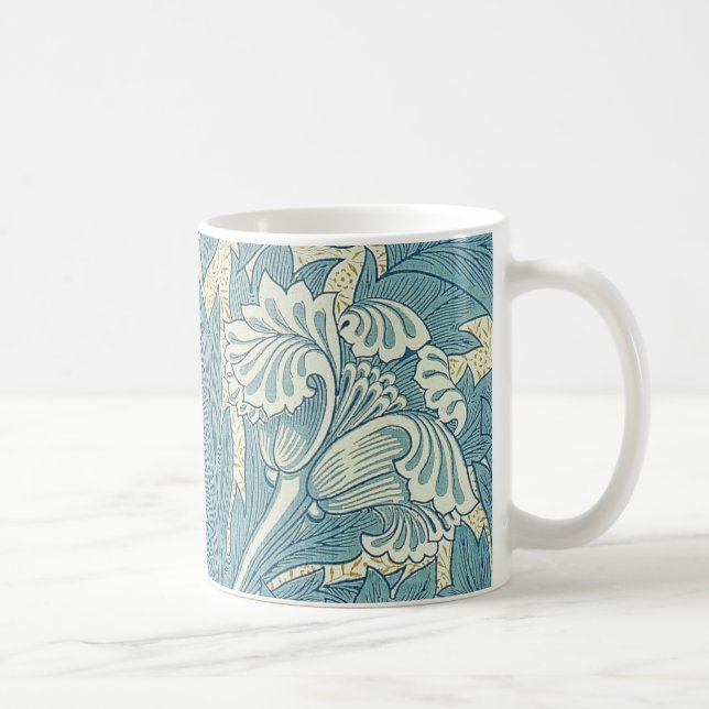 William Morris Classic Tulip Blue Floral Coffee Mug (Right)