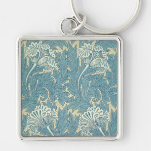 William Morris Classic Tulip Blue Floral Keychain