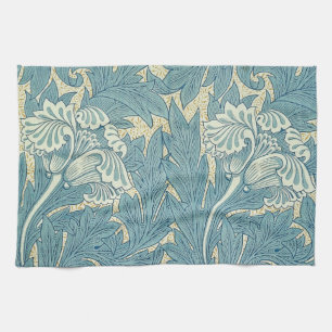 William Morris Classic Tulip Blue Floral Kitchen Towel