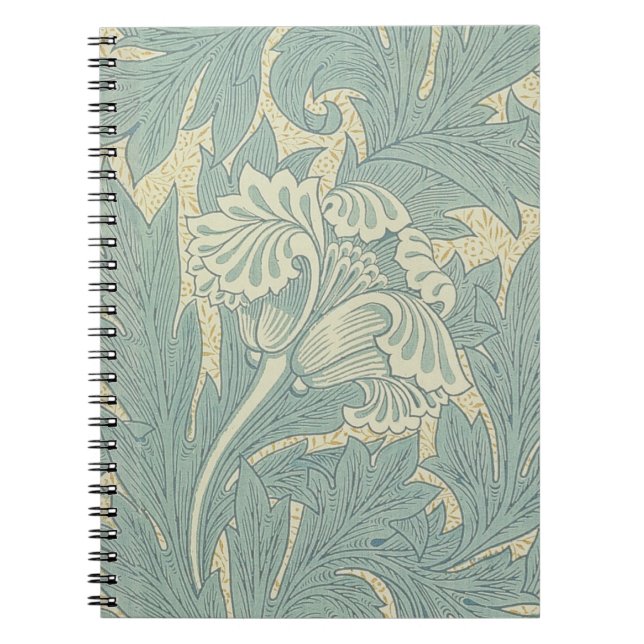 William Morris Classic Tulip Blue Floral Notebook (Front)