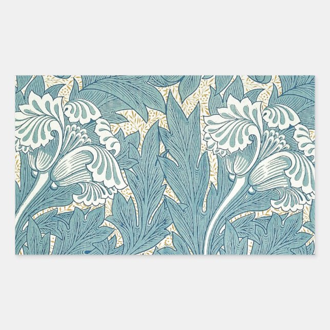 William Morris Classic Tulip Blue Floral Sticker (Front)