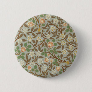 William Morris Clover Botanical Flower 2 Inch Round Button