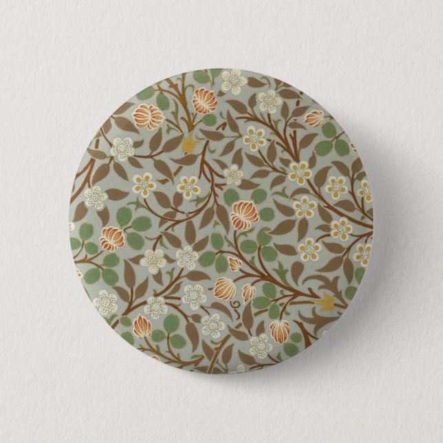 William Morris Clover Botanical Flower 2 Inch Round Button (Front)