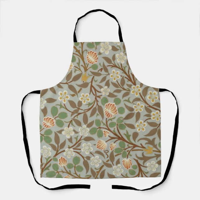 William Morris Clover Botanical Flower Apron (Front)
