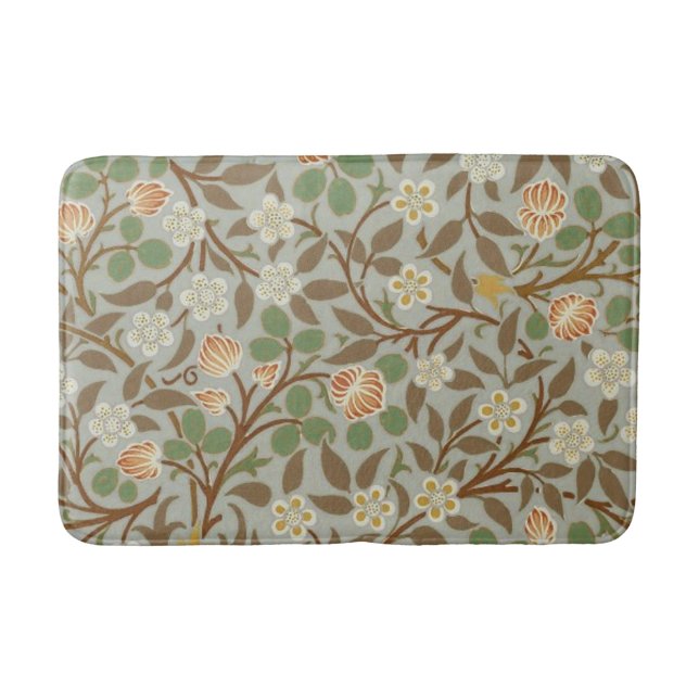 William Morris Clover Botanical Flower Bath Mat (Front)