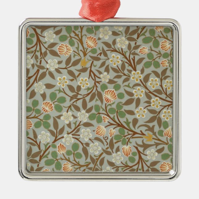 William Morris Clover Botanical Flower Metal Ornament (Front)