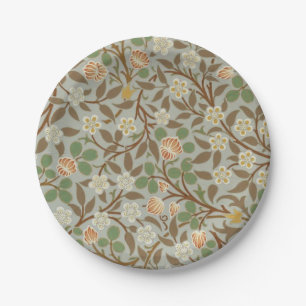 William Morris Clover Botanical Flower Paper Plate