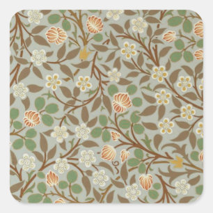 William Morris Clover Botanical Flower Square Sticker