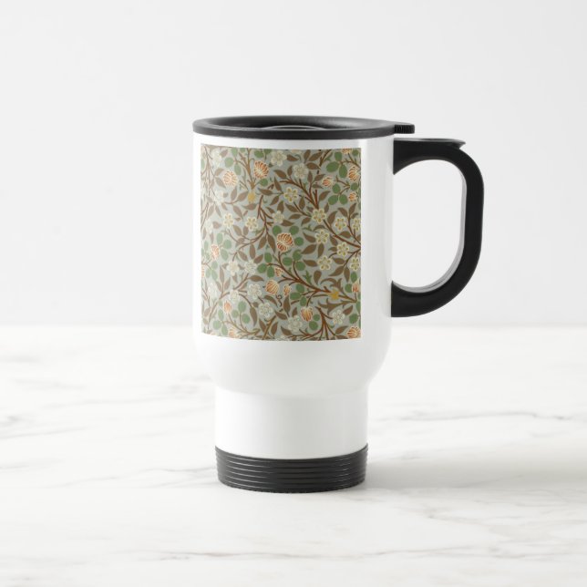 William Morris Clover Botanical Flower Travel Mug (Right)