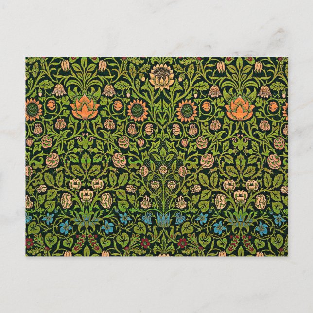 William Morris - Columbine, dark green, Case-Mate Postcard (Front)