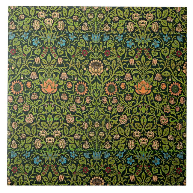 William Morris - Columbine, dark green, Case-Mate Tile (Front)