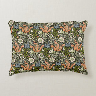 William Morris Compton Floral Art Nouveau Pattern Accent Pillow