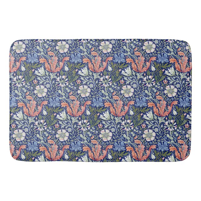 William Morris Compton Floral Art Nouveau Pattern Bath Mat (Front)