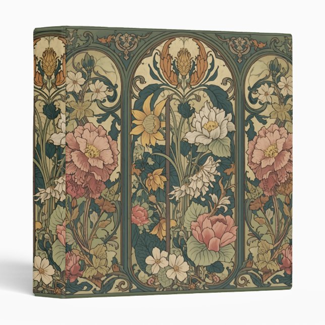 William Morris Compton Floral Art Nouveau Pattern Binder (Front/Spine)
