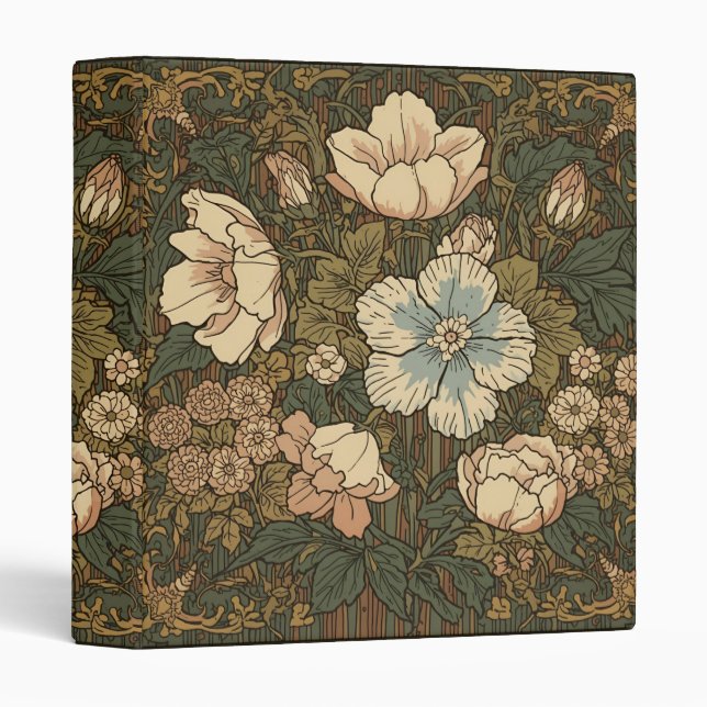 William Morris Compton Floral Art Nouveau Pattern Binder (Front/Spine)