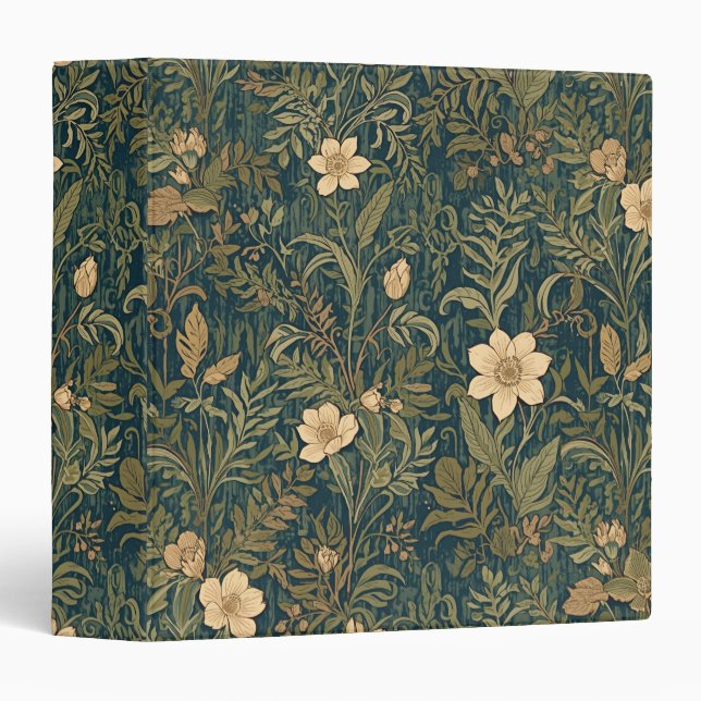 William Morris Compton Floral Art Nouveau Pattern Binder (Front/Spine)