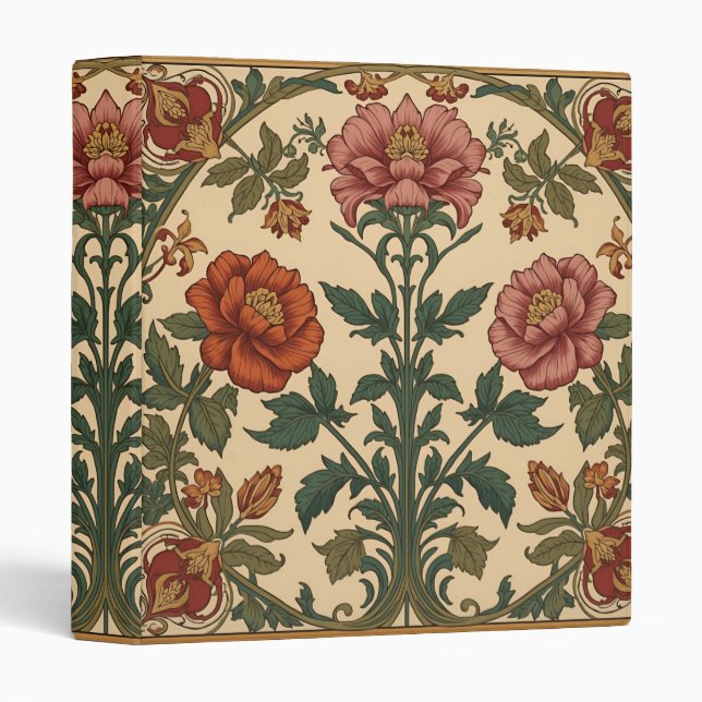 William Morris Compton Floral Art Nouveau Pattern Binder (Front/Spine)