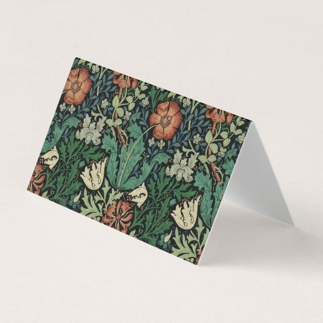 William Morris Compton Floral Art Nouveau Pattern Business Card (Front)