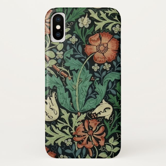 William Morris Compton Floral Art Nouveau Pattern Case-Mate iPhone Case (Back)