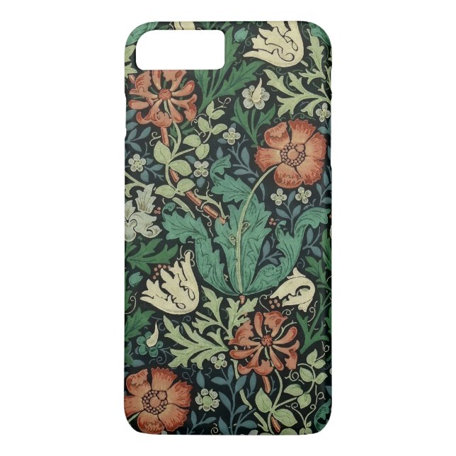 William Morris Compton Floral Art Nouveau Pattern Case-Mate iPhone Case (Back)