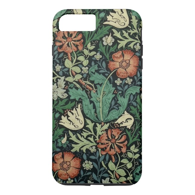 William Morris Compton Floral Art Nouveau Pattern Case-Mate iPhone Case (Back)